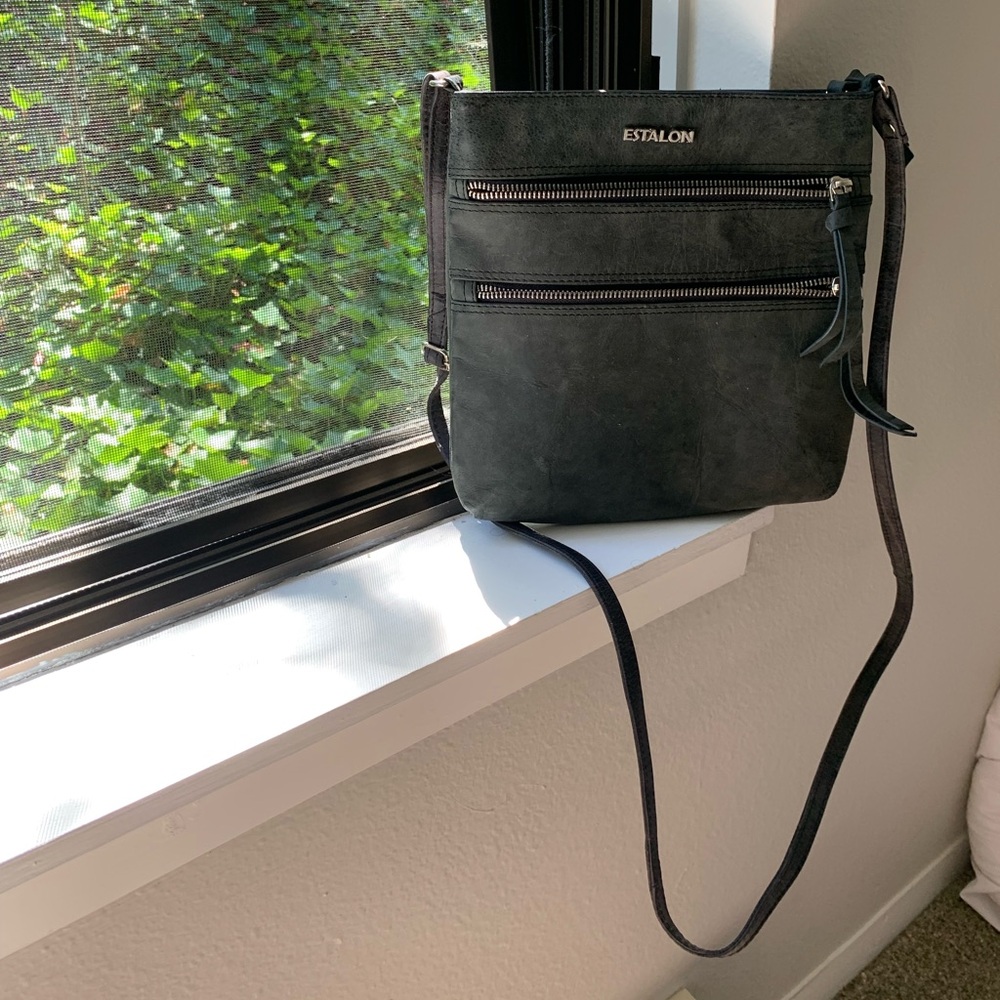 ESTALON leather crossbody bag.